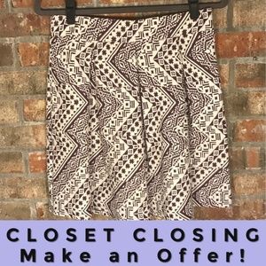 Target cream/purple Aztec pattern skirt
